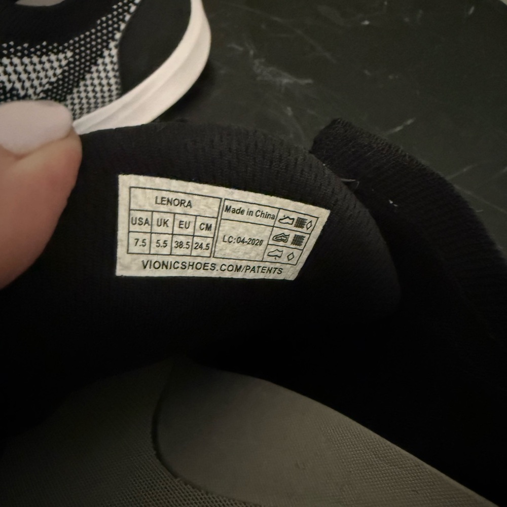 VIONIC Lenora Lace Up Sneaker Black Engineered Mesh - Picture 9 of 12